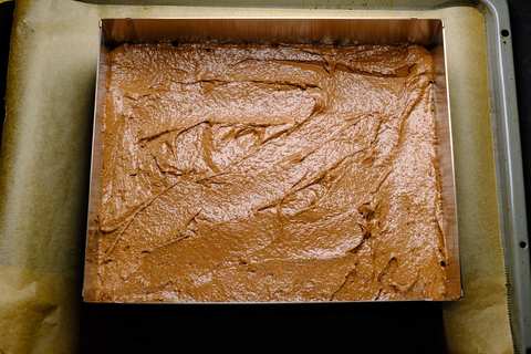 Brownie Teig eingefüllt