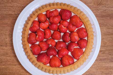 Erdbeerkuchen belegt