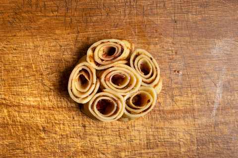 Gefüllte Pfannkuchen Röllchen