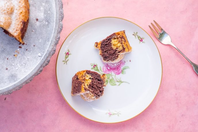 Marmorkuchen von oben fotografiert